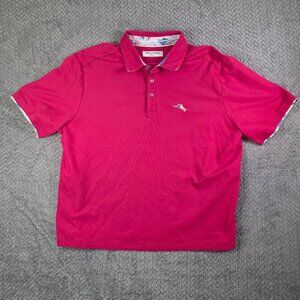 Tommy Bahama IslandZone Polo Shirt Men’s XL Pink Embroidered Marlin Short Sleeve